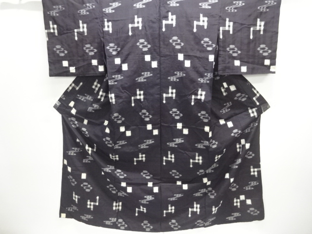 JAPANESE KIMONO / ANTIQUE RYUSO / TSUMUGI / SILK / RYUKYU KASURI